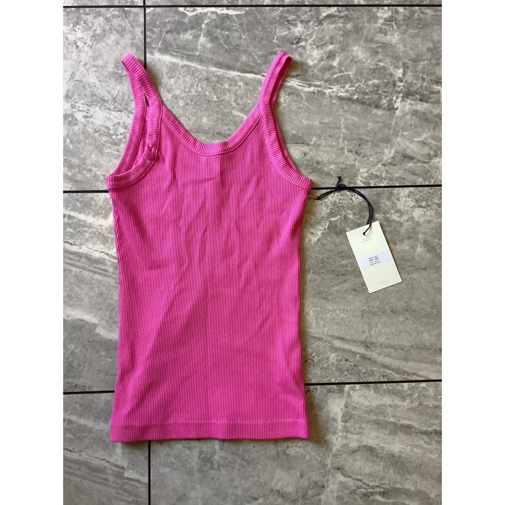 Citizens of Humanity Katia Tank Alva Pink Ribbed V-Neck Top 9300-3004 Womens S